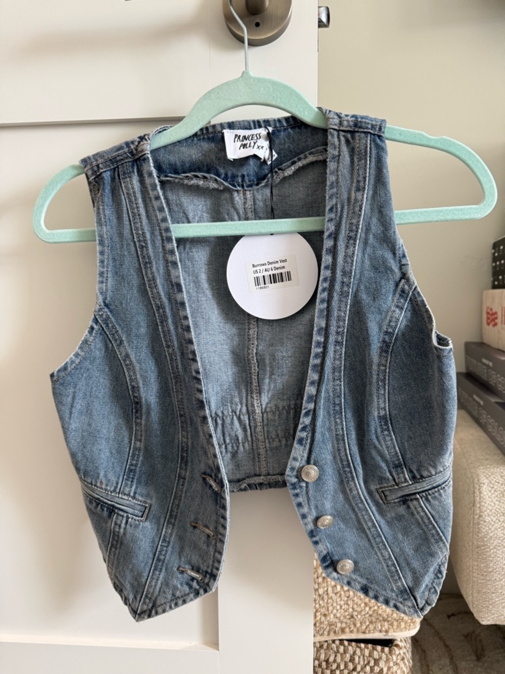 Princess Polly Light Wash Denim Vest